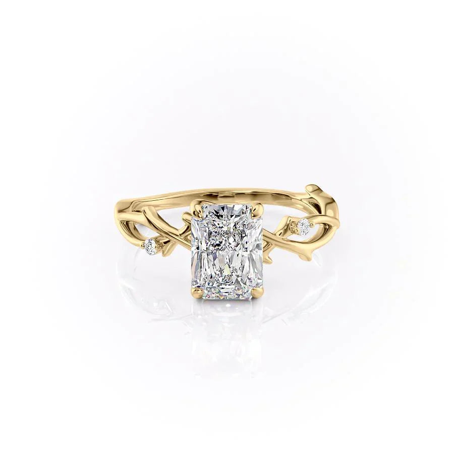 The Twig Set With A 1.5 Carat Radiant Moissanite