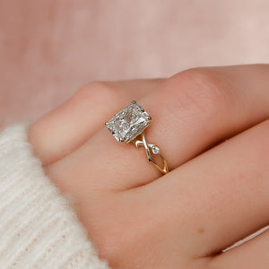 The Twig Set With A 1 Carat Radiant Lab Diamond