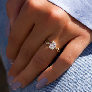 The Twig Set With A 1 Carat Radiant Lab Diamond