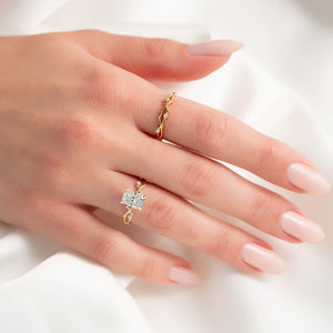 The Twig Set With A 1 Carat Radiant Lab Diamond