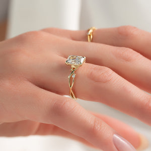 The Twig Set With A 1 Carat Radiant Lab Diamond