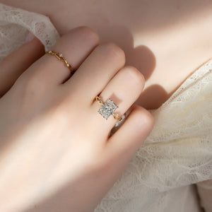 The Twig Set With A 1 Carat Radiant Lab Diamond