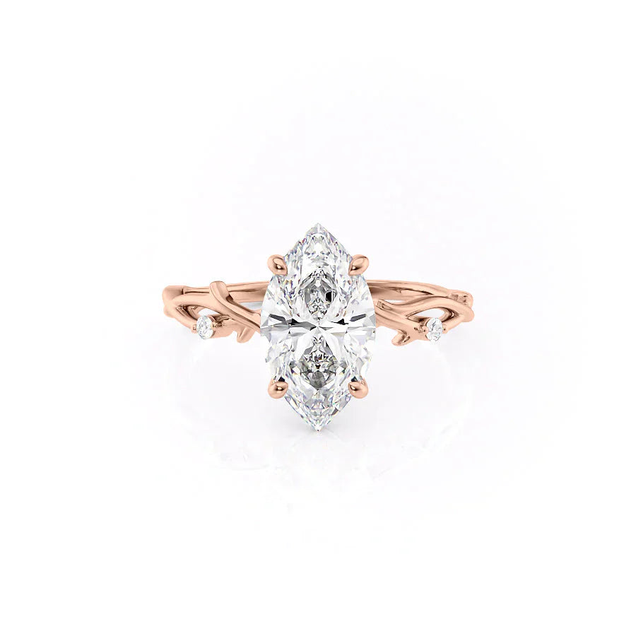The Twig Set With A 2.5 Carat Marquise Moissanite
