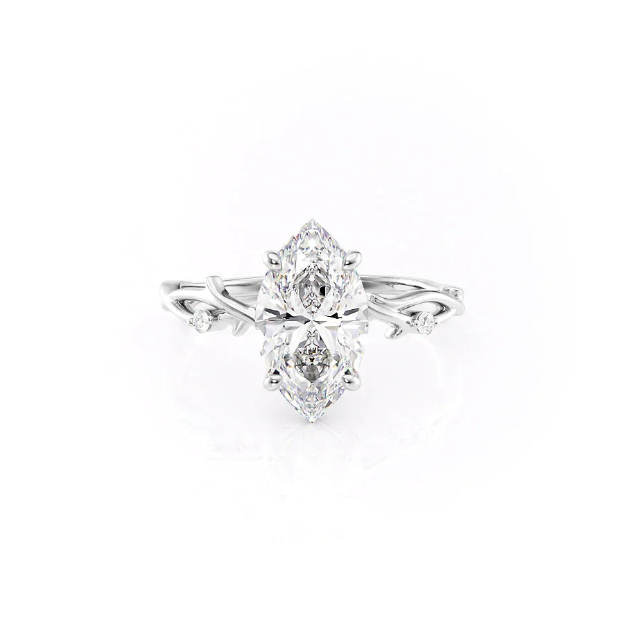 The Twig Set With A 1 Carat Marquise Lab Diamond