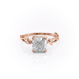 The Textured Twig Set With A 2 Carat Cushion Lab Diamond