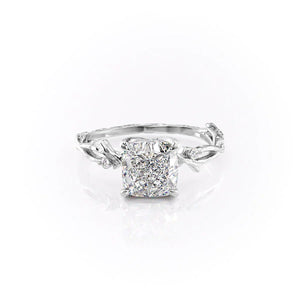 The Textured Twig Set With A 2.5 Carat Cushion Moissanite