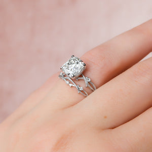 The Textured Twig Set With A 2 Carat Cushion Lab Diamond