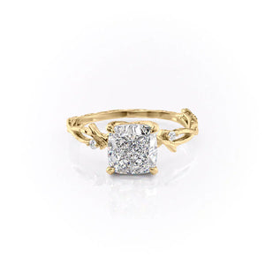 The Textured Twig Set With A 1 Carat Cushion Lab Diamond