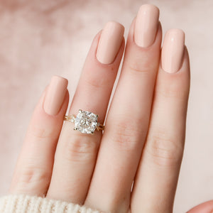 The Textured Twig Set With A 3 Carat Cushion Lab Diamond