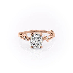 The Textured Twig Set With A 4.5 Carat Elongated Cushion Moissanite