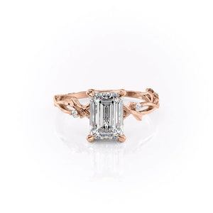 The Textured Twig Set With A 3.5 Carat Emerald Moissanite