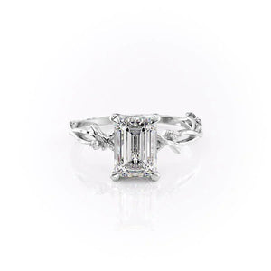 The Textured Twig Set With A 1.5 Carat Emerald Lab Diamond