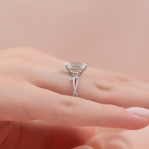 The Textured Twig Set With A 1.5 Carat Emerald Lab Diamond