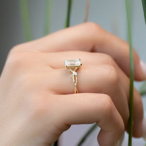 The Textured Twig Set With A 2 Carat Emerald Lab Diamond