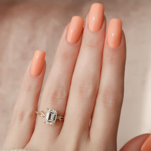 The Textured Twig Set With A Emerald Moissanite