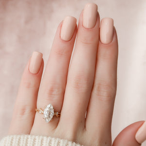 The Textured Twig Set With A Marquise Moissanite