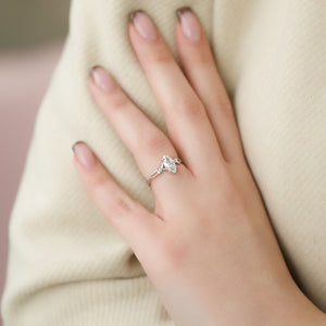 The Textured Twig Set With A 3 Carat Marquise Lab Diamond