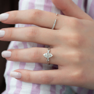 The Textured Twig Set With A 3 Carat Marquise Lab Diamond