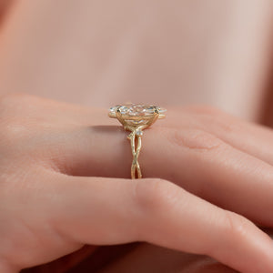 The Textured Twig Set With A Marquise Moissanite