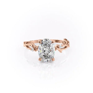 The Textured Twig Set With A 1 Carat Oval Lab Diamond