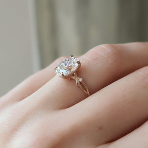 The Textured Twig Set With A 1 Carat Oval Lab Diamond