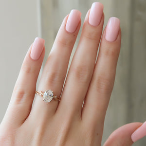 The Textured Twig Set With A 1 Carat Oval Lab Diamond