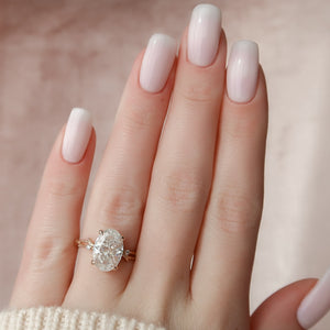 The Textured Twig Set With A 1 Carat Oval Lab Diamond