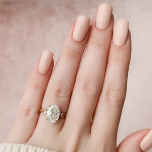 The Textured Twig Set With A 1 Carat Oval Lab Diamond