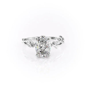 The Textured Twig Set With A 1.5 Carat Oval Lab Diamond