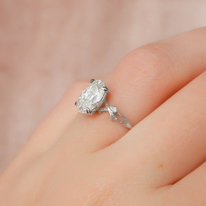 The Textured Twig Set With A 2 Carat Oval Lab Diamond