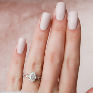 The Textured Twig Set With A 2 Carat Oval Lab Diamond