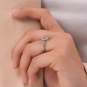 The Textured Twig Set With A 2 Carat Oval Lab Diamond
