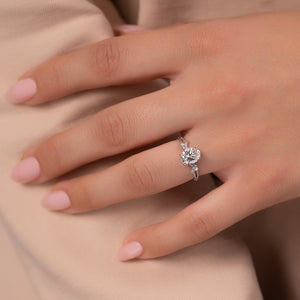 The Textured Twig Set With A 2 Carat Oval Lab Diamond