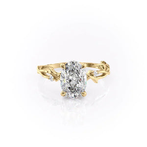The Textured Twig Set With A 3.5 Carat Oval Moissanite