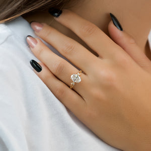 The Textured Twig Set With A 2 Carat Oval Lab Diamond
