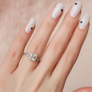 The Textured Twig Set With A 2 Carat Princess Lab Diamond