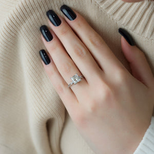 The Textured Twig Set With A 2 Carat Princess Lab Diamond
