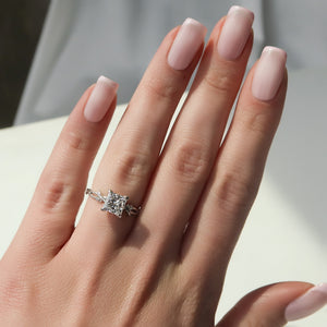 The Textured Twig Set With A 2 Carat Princess Lab Diamond