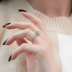 The Textured Twig Set With A 2 Carat Princess Lab Diamond