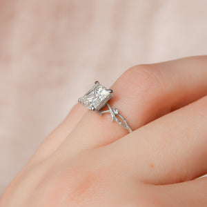 The Textured Twig Set With A 2 Carat Princess Lab Diamond