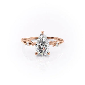 The Textured Twig Set With A 4.5 Carat Pear Moissanite