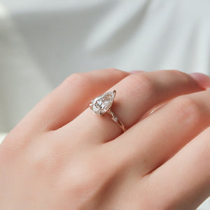 The Textured Twig Set With A 1.5 Carat Pear Lab Diamond
