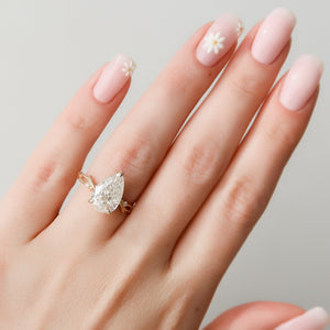 The Textured Twig Set With A 1.5 Carat Pear Lab Diamond
