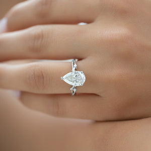 The Textured Twig Set With A 1 Carat Pear Lab Diamond