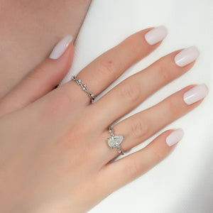 The Textured Twig Set With A 1 Carat Pear Lab Diamond