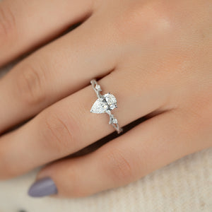 The Textured Twig Set With A 1 Carat Pear Lab Diamond