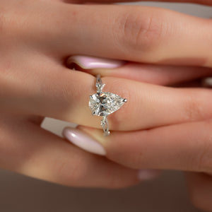 The Textured Twig Set With A 1 Carat Pear Lab Diamond