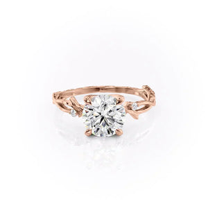 The Textured Twig Set With A 4.5 Carat Round Moissanite