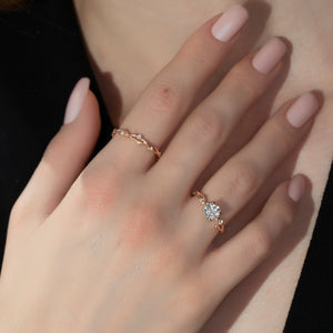 The Textured Twig Set With A 2 Carat Round Lab Diamond