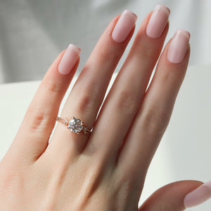 The Textured Twig Set With A 2 Carat Round Lab Diamond